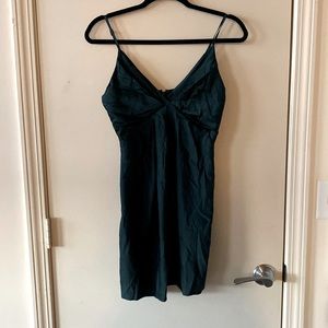 Forever 21 emerald green satin mini dress